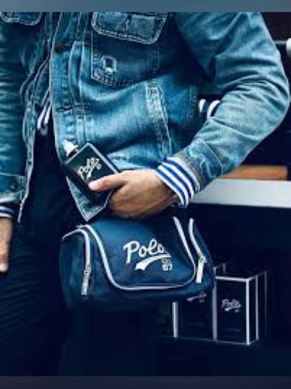Ralph Lauren Polo 67 Travel Toiletry Bag / Pouch With Hanging Hook Navy Blue NWT